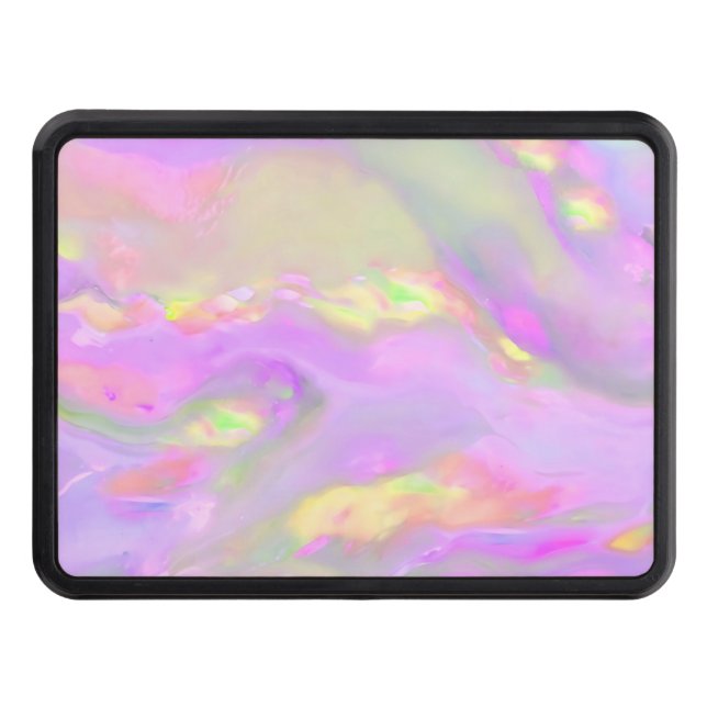 Trendy pretty colorful abstract waves hitch cover (Front)