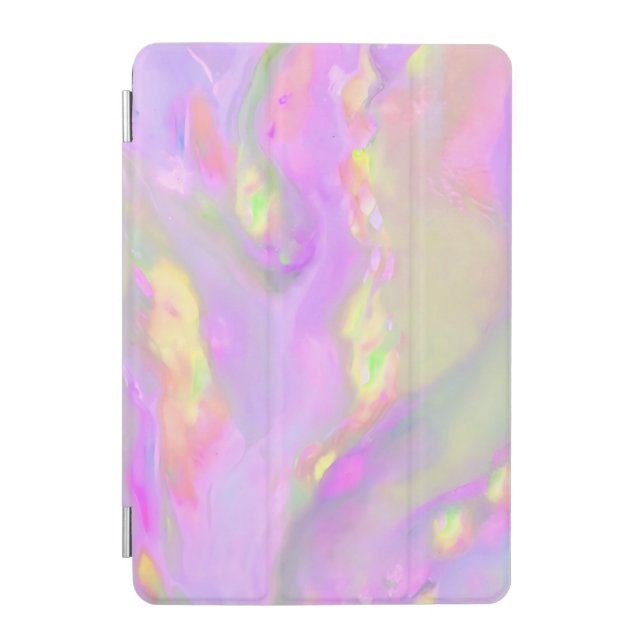 Trendy pretty colorful abstract waves iPad mini cover (Front)