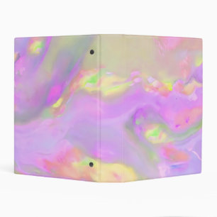 Trendy pretty colorful abstract waves mini binder