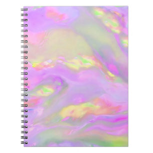 Trendy pretty colorful abstract waves notebook