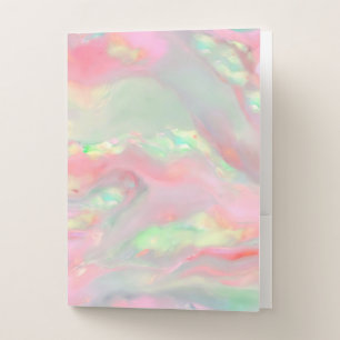 Trendy pretty colorful abstract waves pattern pocket folder