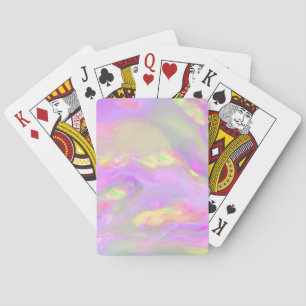 Trendy pretty colorful abstract waves poker cards