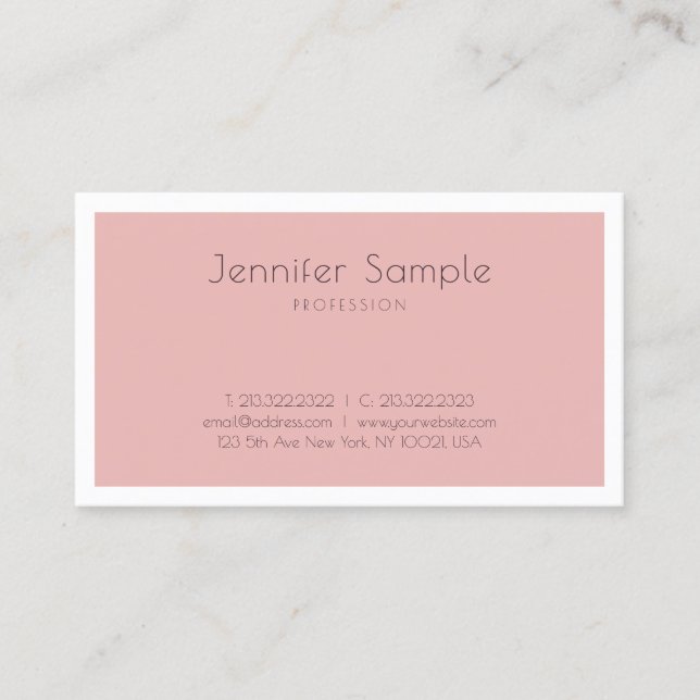 Trendy Pretty Design Creative Sleek Modern Salon Business Card (Front)