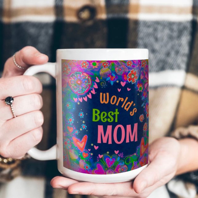 Trendy Pretty Floral World’s Best Mom Inspirivity Coffee Mug (Creator Uploaded)
