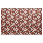 Trendy Pretty Taupe Red Brown Ikat Tribal Pattern Fabric