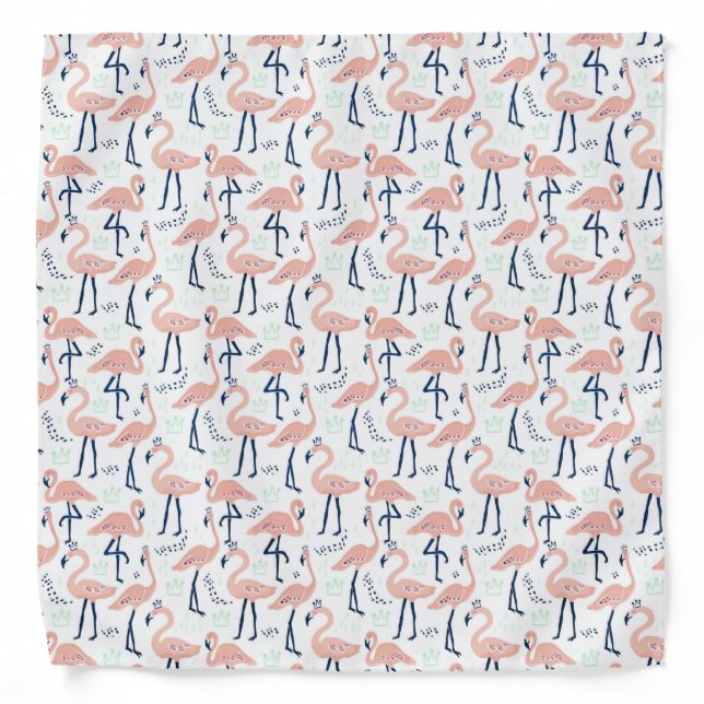 Trendy Princess Flamingo Pattern Bandana (Front)