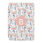 Trendy Princess Flamingo Pattern Monogram iPad Mini Cover