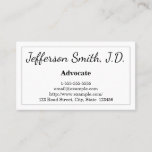 [ Thumbnail: Trendy & Professional Advocate Business Card ]