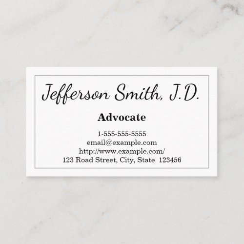 Trendy  Professional Advocate Business Card