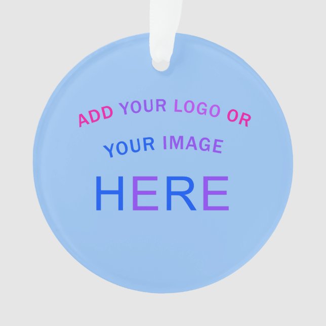 Trendy Professional Branding Customizable Blue Ornament (Front)