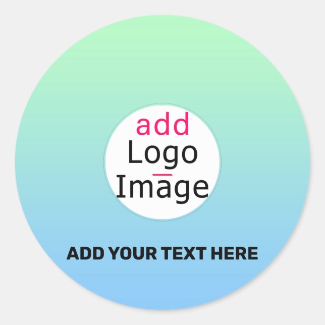 Trendy Professional Business Custom Gradient   Classic Round Sticker (Front)