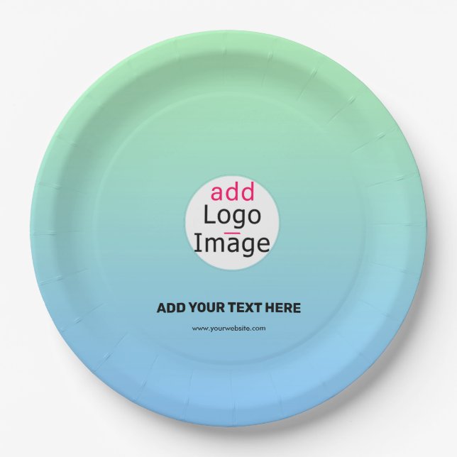 Trendy Professional Business Custom Gradient   Paper Plates (Front)