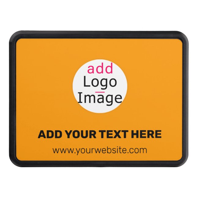 Trendy Professional Business Custom Orange Hitch Cover (Front)