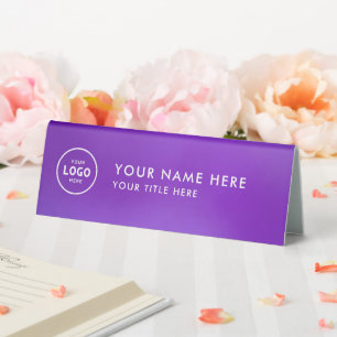 Trendy Professional business logo Desk Nameplate Table Tent