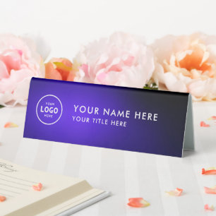 Trendy Professional business logo Desk Nameplate Table Tent