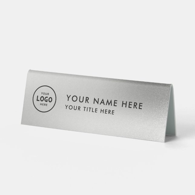 Trendy Professional business logo Desk Nameplate  Table Tent (Front)