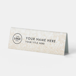 Trendy Professional business logo Desk Nameplate Table Tent