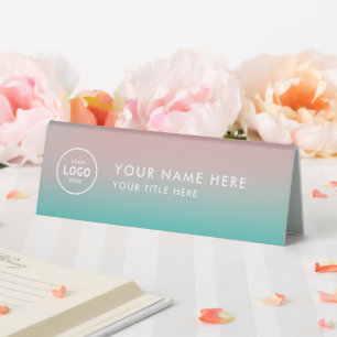 Trendy Professional business logo Desk Nameplate Table Tent
