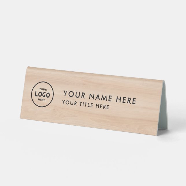 Trendy Professional business logo Desk Nameplate  Table Tent (Front)