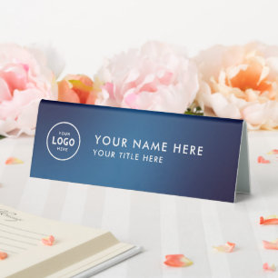 Trendy Professional business logo Desk Nameplate Table Tent