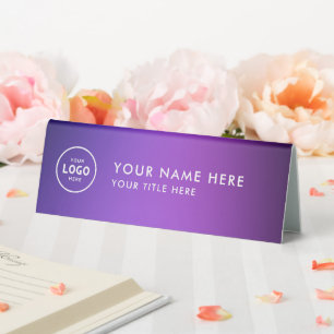 Trendy Professional business logo Desk Nameplate Table Tent