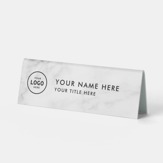 Trendy Professional business logo Desk Nameplate  Table Tent (Front)