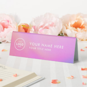Trendy Professional business logo Desk Nameplate Table Tent