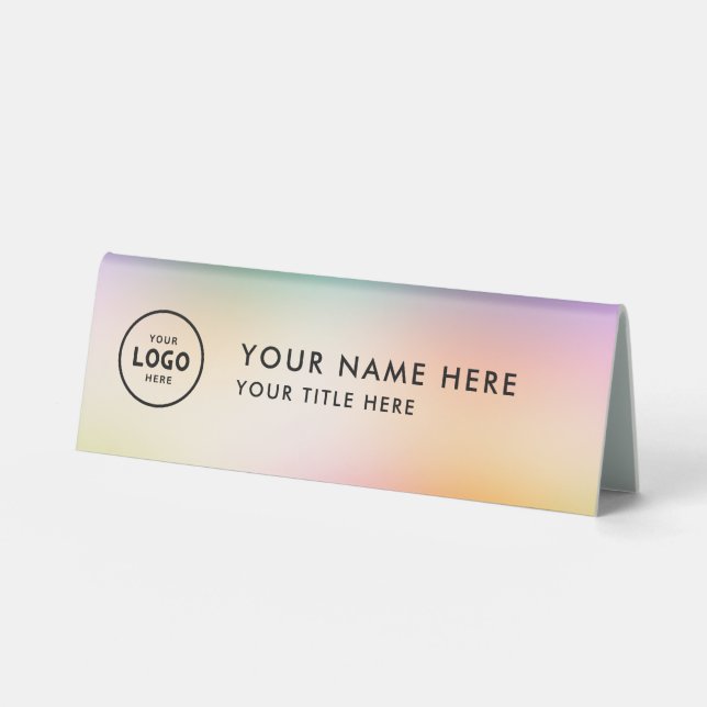 Trendy Professional business logo Desk Nameplate  Table Tent (Front)