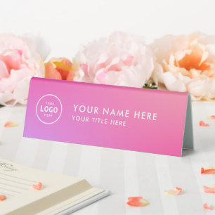 Trendy Professional business logo Desk Nameplate Table Tent