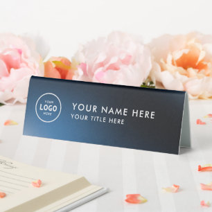 Trendy Professional business logo Desk Nameplate  Table Tent