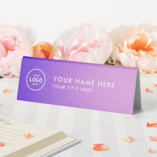 Trendy Professional business logo Desk Nameplate Table Tent