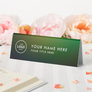 Trendy Professional business logo Desk Nameplate Table Tent