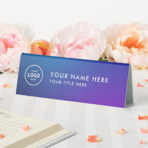Trendy Professional business logo Desk Nameplate Table Tent