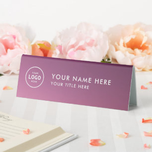 Trendy Professional business logo Desk Nameplate Table Tent