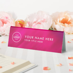 Trendy Professional business logo Desk Nameplate Table Tent