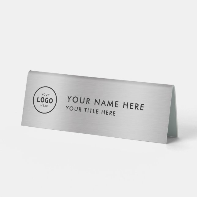 Trendy Professional business logo Desk Nameplate  Table Tent (Front)
