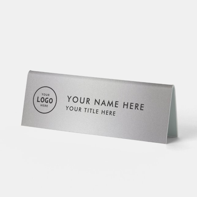 Trendy Professional business logo Desk Nameplate  Table Tent (Front)
