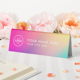 Trendy Professional business logo Desk Nameplate  Table Tent