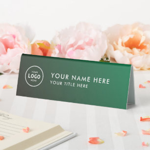 Trendy Professional business logo Desk Nameplate Table Tent