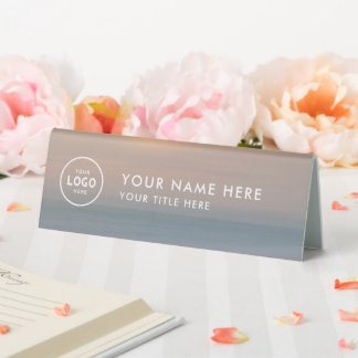 Trendy Professional business logo Desk Nameplate Table Tent