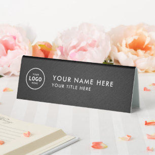 Trendy Professional business logo Desk Nameplate Table Tent