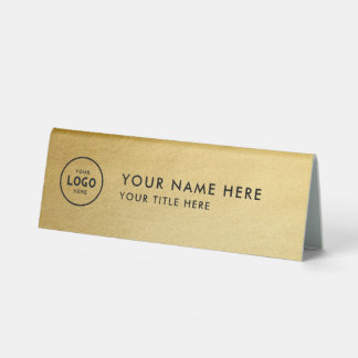 Trendy Professional business logo Desk Nameplate Table Tent
