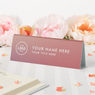 Trendy Professional business logo Desk Nameplate Table Tent