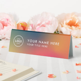 Trendy Professional business logo Desk Nameplate Table Tent