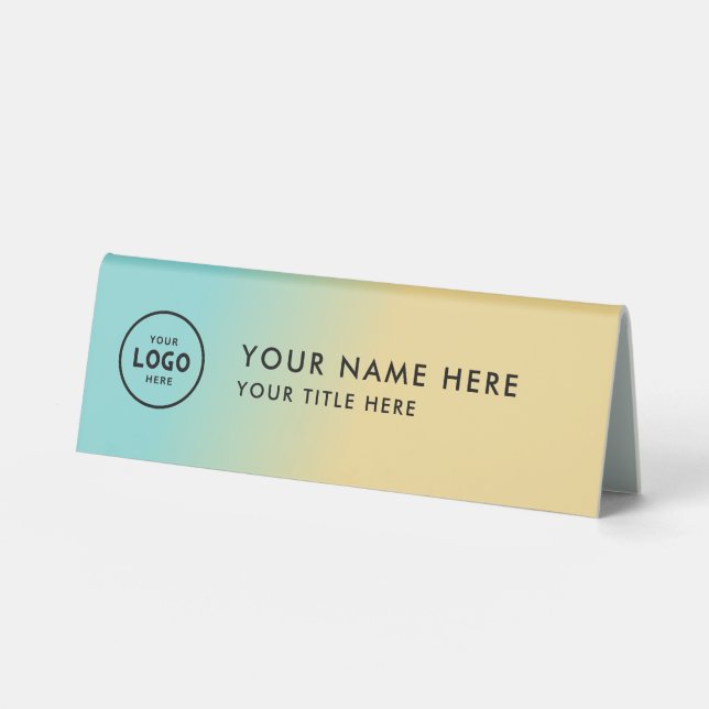 Trendy Professional business logo Desk Nameplate  Table Tent (Front)