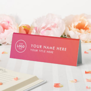 Trendy Professional business logo Desk Nameplate  Table Tent