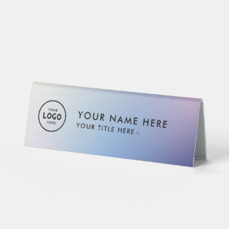 Trendy Professional business logo Desk Nameplate Table Tent