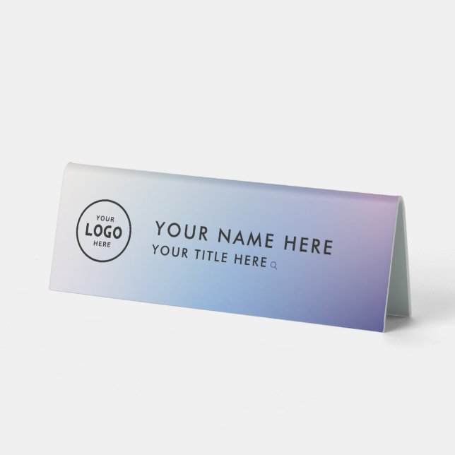 Trendy Professional business logo Desk Nameplate  Table Tent (Front)