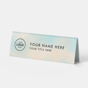 Trendy Professional business logo Desk Nameplate Table Tent
