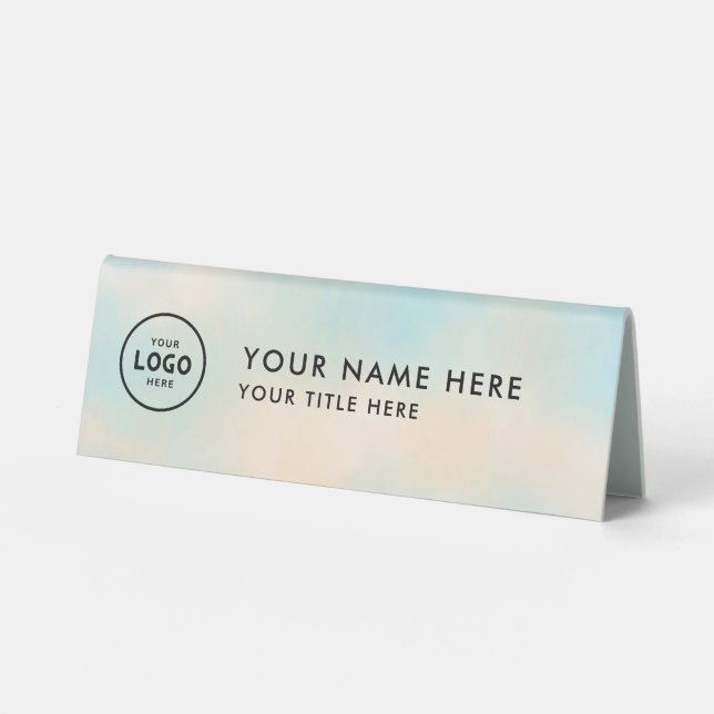 Trendy Professional business logo Desk Nameplate  Table Tent (Front)